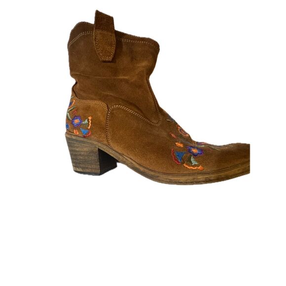 Aldo Embroidered Floral Suede South Western Booties Cowgirl Boho Boots, 39(8.5)8 - Picture 3 of 9